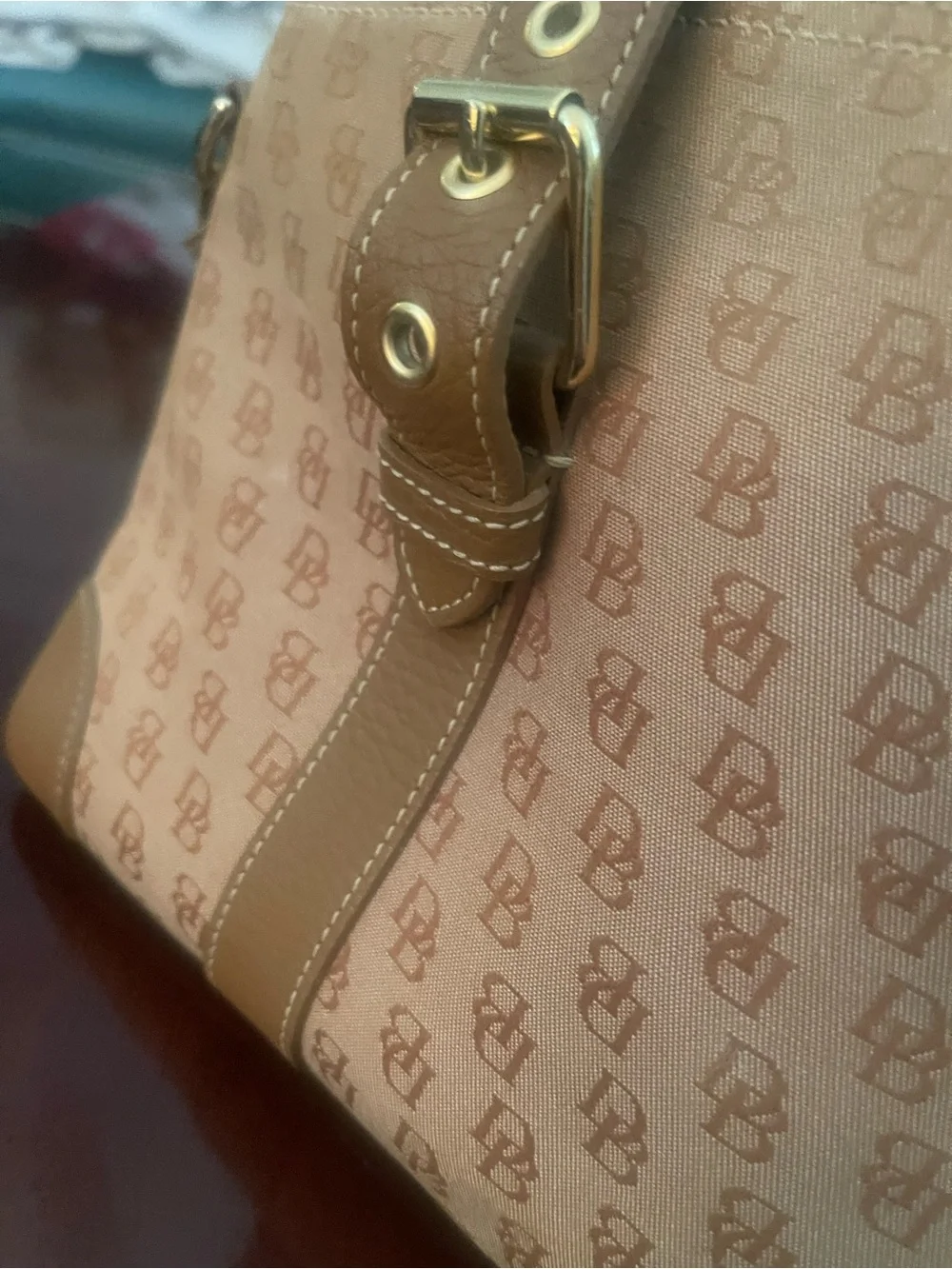 Dooney and Burke Logo-Print Satchel Handbag
